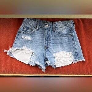 American Eagle Outfitters Light Blue Distressed Jean Shorts